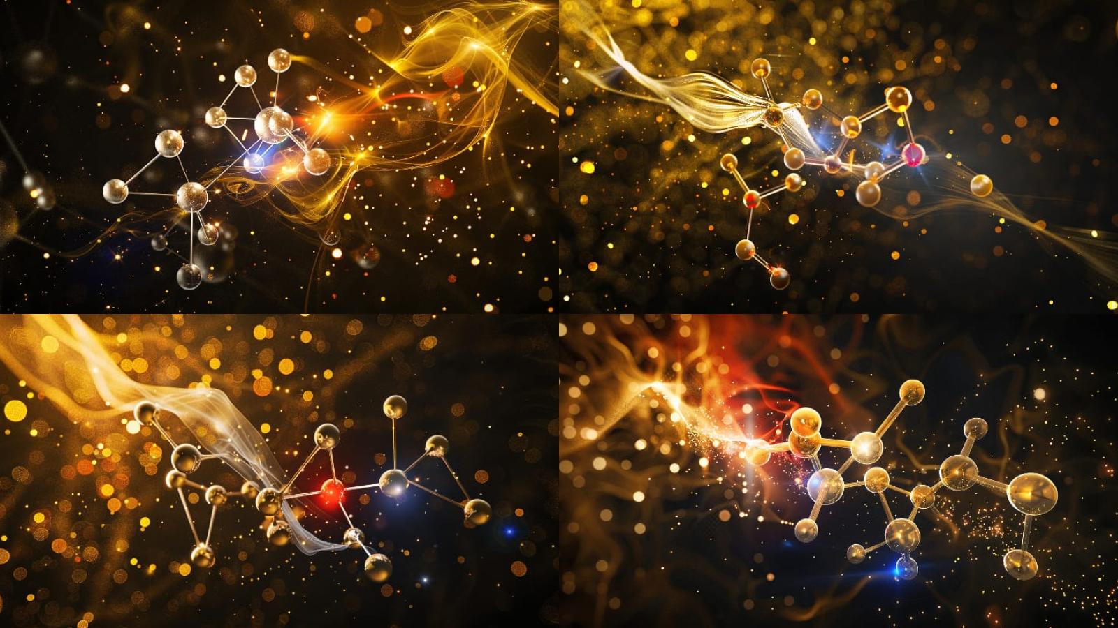 imamgine di molecole oro cons fondo nero