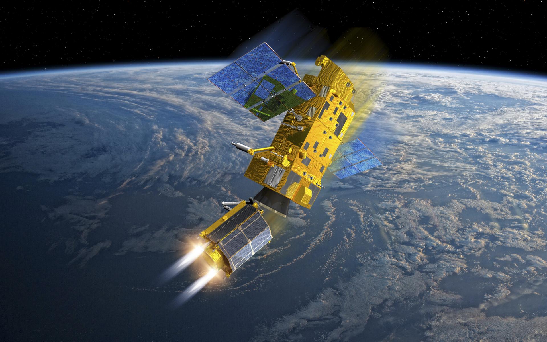 Simulazione di una missione di rimozione di un satellite - Credits: Esa
