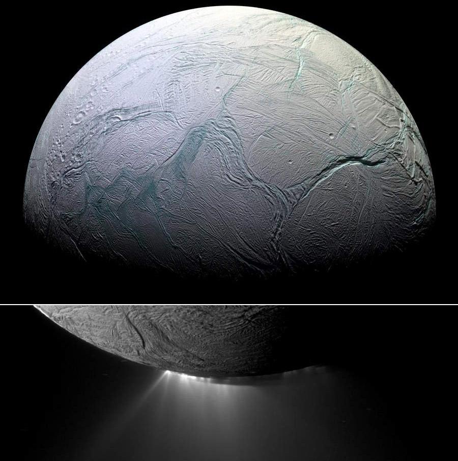 encelado geyser poli luna di saturno